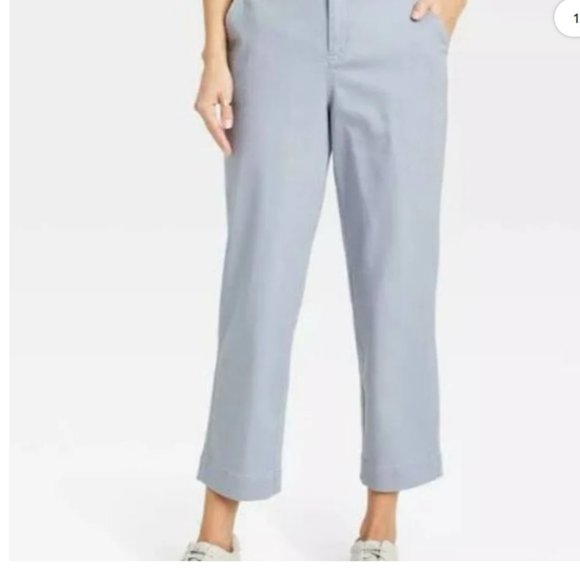 a new day Pants - A New Day Cropped Wide Leg High Rise Stretch Grey Trouser Pant Size 14